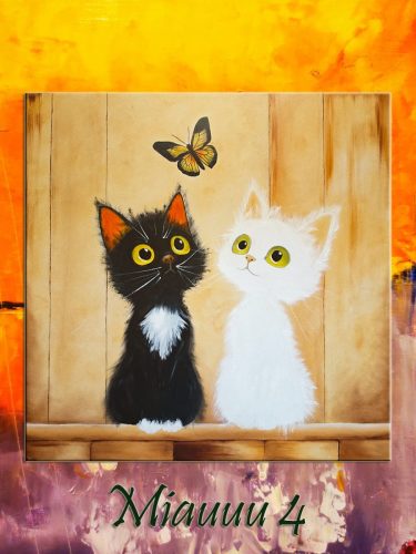 Miauuu 4 / oil, 70x70 cm, stretched canvas /