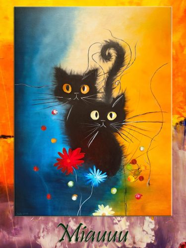 Miauuu / oil, 80x60 cm, stretched canvas /