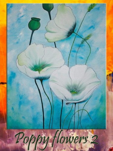 Poppy flowers 2 / oil, 40x50 cm, stretched canvas /