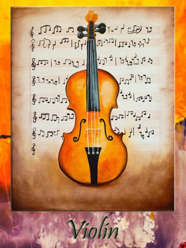 Violin / oil, 40x50 cm, stretched canvas /