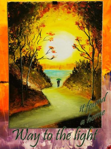 Way to the light / oil, 40x30 cm, wood fiber /